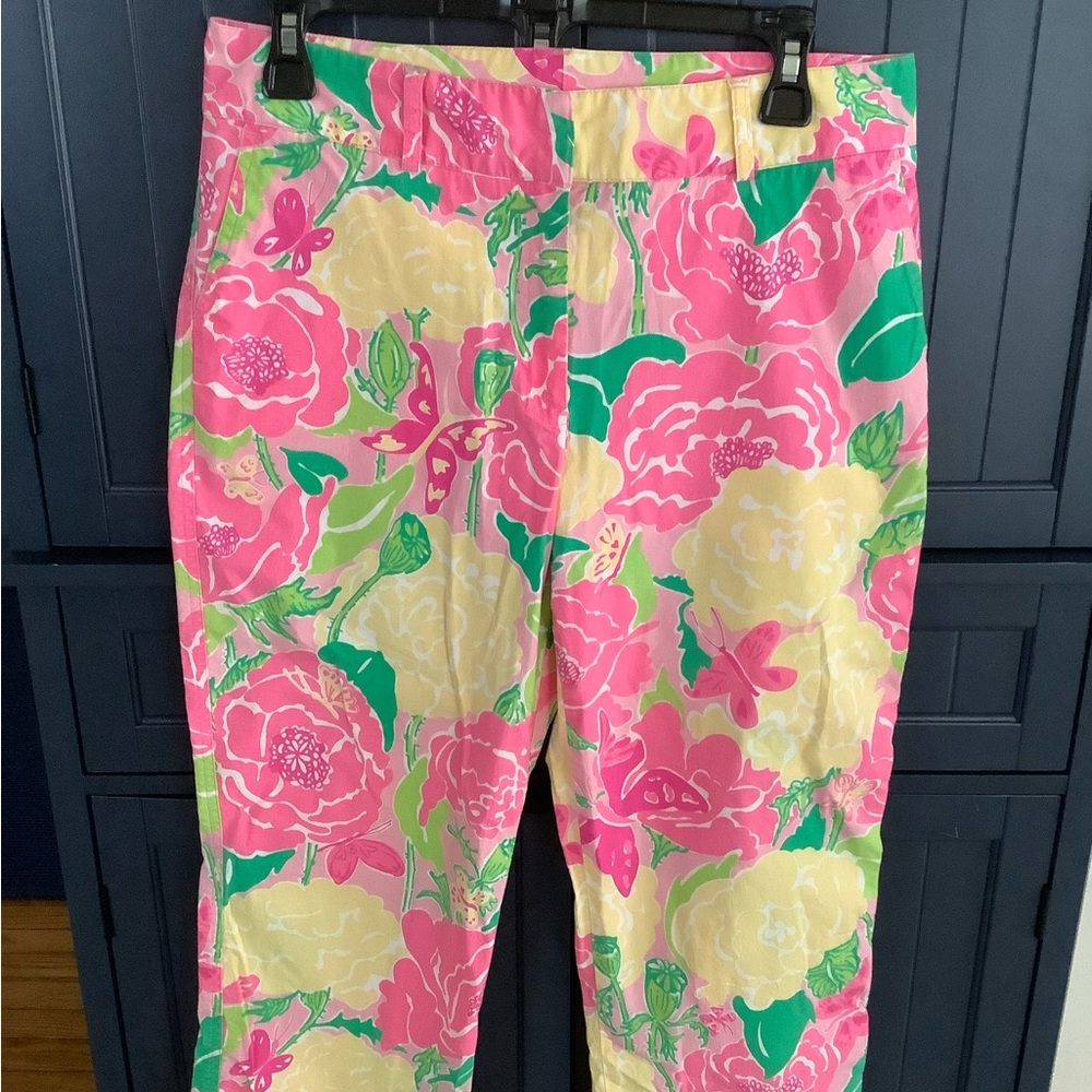 Lilly Pulitzer Pink and Yellow Floral Pants - Picture 2 of 5